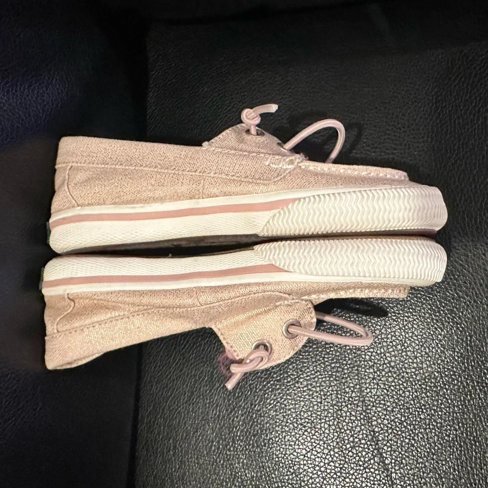 Sperry Lounge Away Jr Kids Light Baby Pink Beige Slipon Top Sider Loafer 9.5